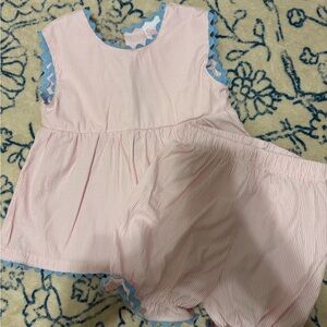 Pink and White Striped Baby Outfit
